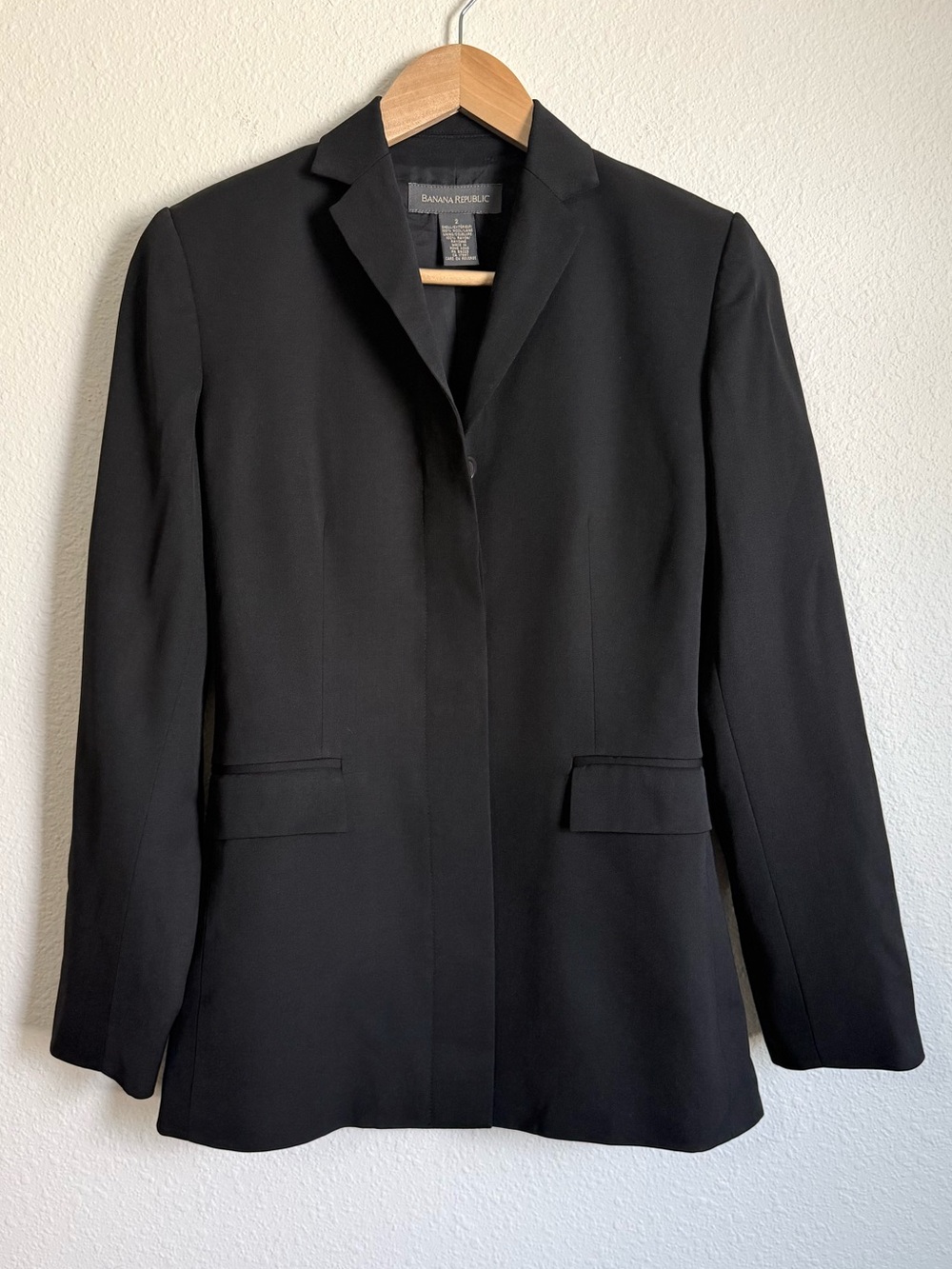 Banana Republic Fitted Waist Tailored Blazer Minimalist Dark Academia Chic - Picture 5 of 9